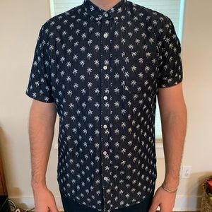 Topman XL s/s palm trees navy shirt. 🌴